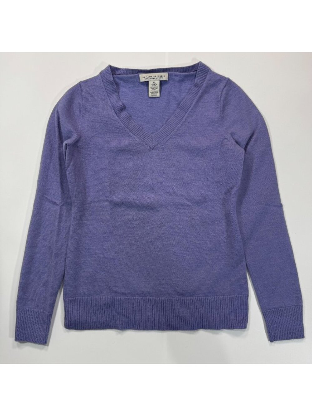 Banana Republic Sweater Womens XS Purple Wool Tight-Knitted Holiday Cozy Stretch